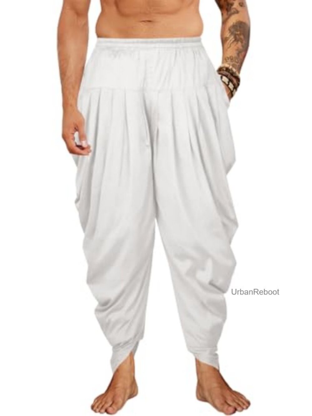 Mens Cotton Linen Harem Pants Baggy Casual Kurta Trousers